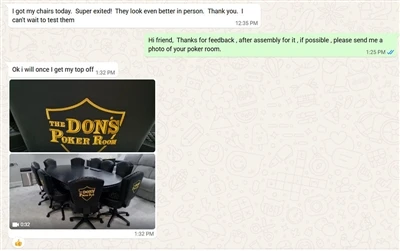 Confianza del cliente y comentarios reales: ¡Silla de póquer personalizada en...